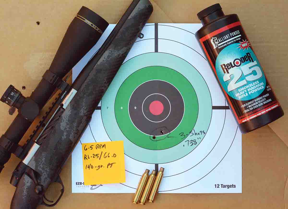 The 6.5 RPM proved accurate with many groups easily measuring less than an inch.